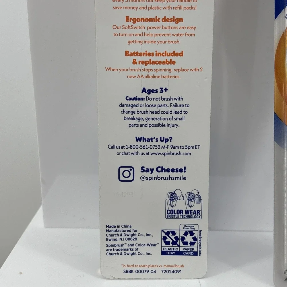 Spinbrush Pro Clean Powered Toothbrush + 2 Replacement Heads Lot New Sealed - Picture 5 of 9